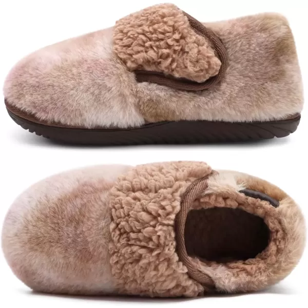 imageCOFACE Women House Slippers Memory Foam Fluffy Slippers Ladies House Shoes Indoor OutdoorBrown