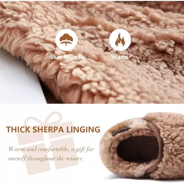 imageCOFACE Women House Slippers Memory Foam Fluffy Slippers Ladies House Shoes Indoor OutdoorBrown