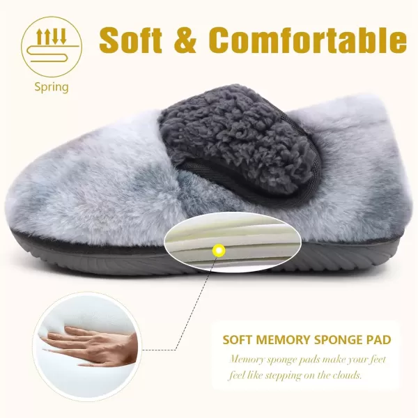 imageCOFACE Women House Slippers Memory Foam Fluffy Slippers Ladies House Shoes Indoor OutdoorGrey