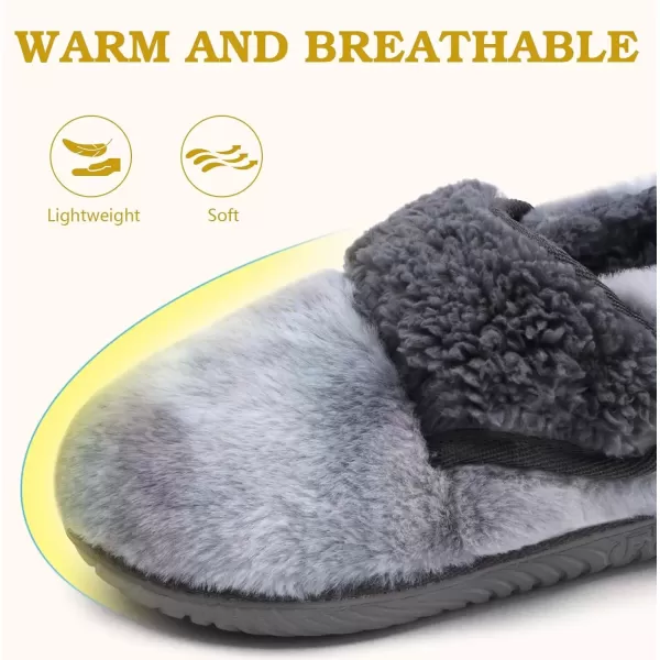 imageCOFACE Women House Slippers Memory Foam Fluffy Slippers Ladies House Shoes Indoor OutdoorGrey