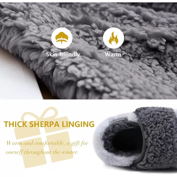 imageCOFACE Women House Slippers Memory Foam Fluffy Slippers Ladies House Shoes Indoor OutdoorGrey