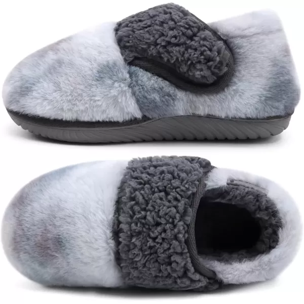 imageCOFACE Women House Slippers Memory Foam Fluffy Slippers Ladies House Shoes Indoor OutdoorGrey