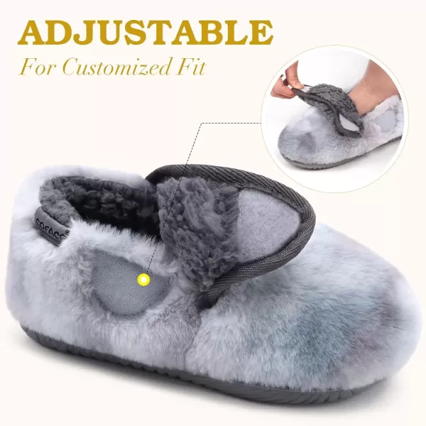 imageCOFACE Women House Slippers Memory Foam Fluffy Slippers Ladies House Shoes Indoor OutdoorGrey
