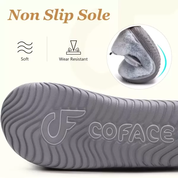 imageCOFACE Women House Slippers Memory Foam Fluffy Slippers Ladies House Shoes Indoor OutdoorGrey Choose One Size Up