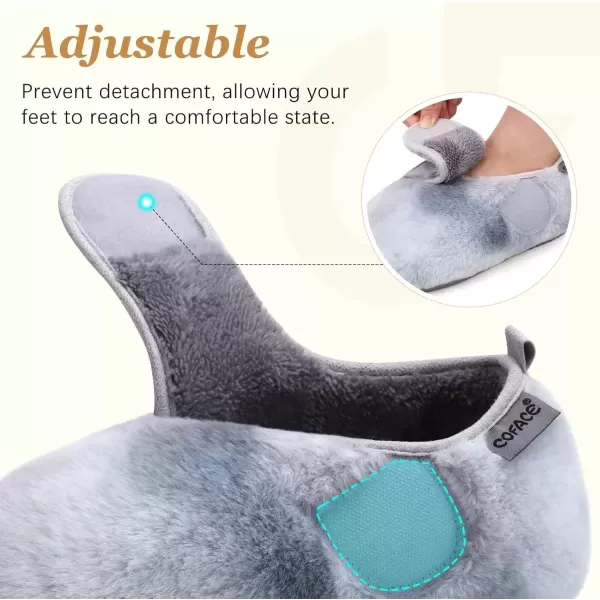 imageCOFACE Women House Slippers Memory Foam Fluffy Slippers Ladies House Shoes Indoor OutdoorGrey Choose One Size Up