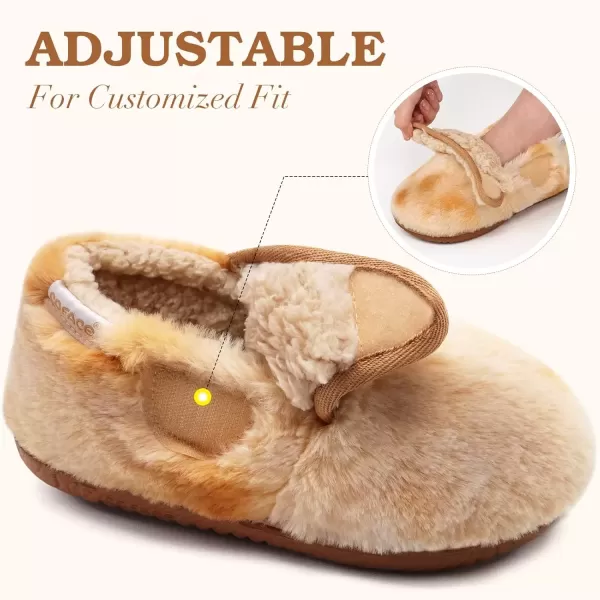 imageCOFACE Women House Slippers Memory Foam Fluffy Slippers Ladies House Shoes Indoor OutdoorKhaki