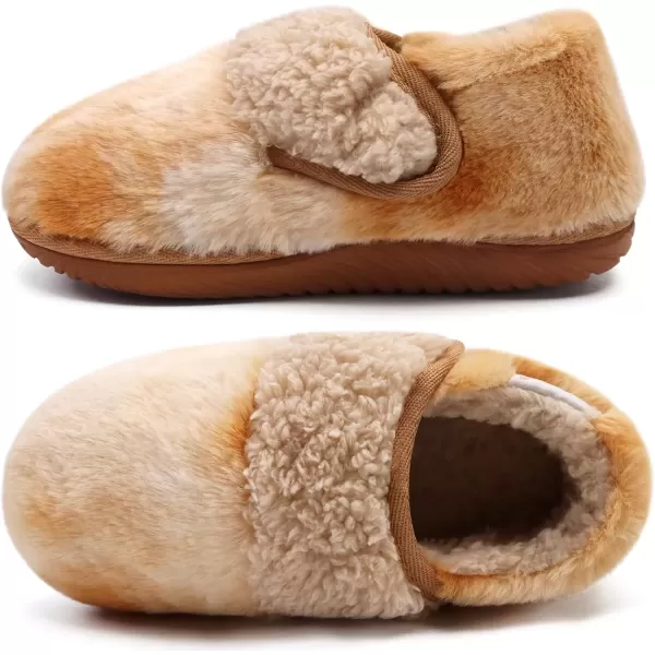 imageCOFACE Women House Slippers Memory Foam Fluffy Slippers Ladies House Shoes Indoor OutdoorKhaki