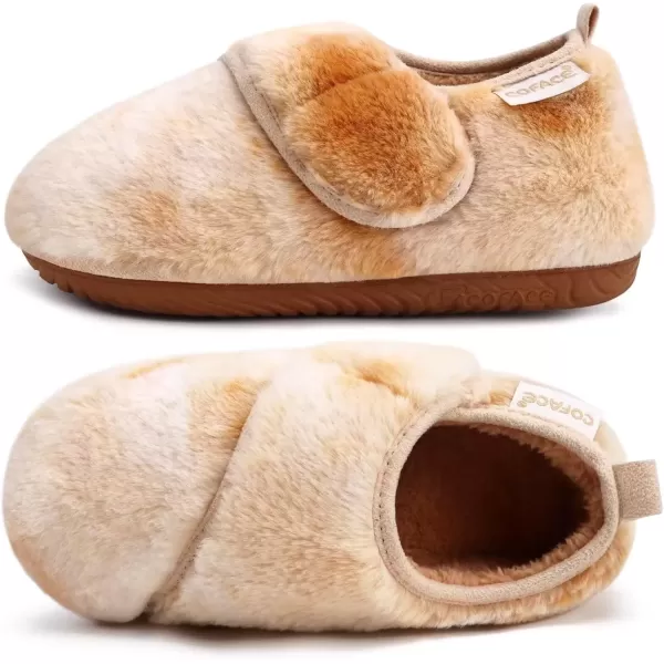 imageCOFACE Women House Slippers Memory Foam Fluffy Slippers Ladies House Shoes Indoor OutdoorKhaki Choose One Size Up
