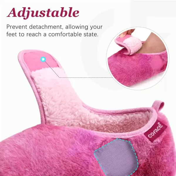imageCOFACE Women House Slippers Memory Foam Fluffy Slippers Ladies House Shoes Indoor OutdoorRose Choose One Size Up