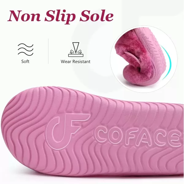 imageCOFACE Women House Slippers Memory Foam Fluffy Slippers Ladies House Shoes Indoor OutdoorRose Choose One Size Up