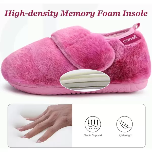 imageCOFACE Women House Slippers Memory Foam Fluffy Slippers Ladies House Shoes Indoor OutdoorRose Choose One Size Up