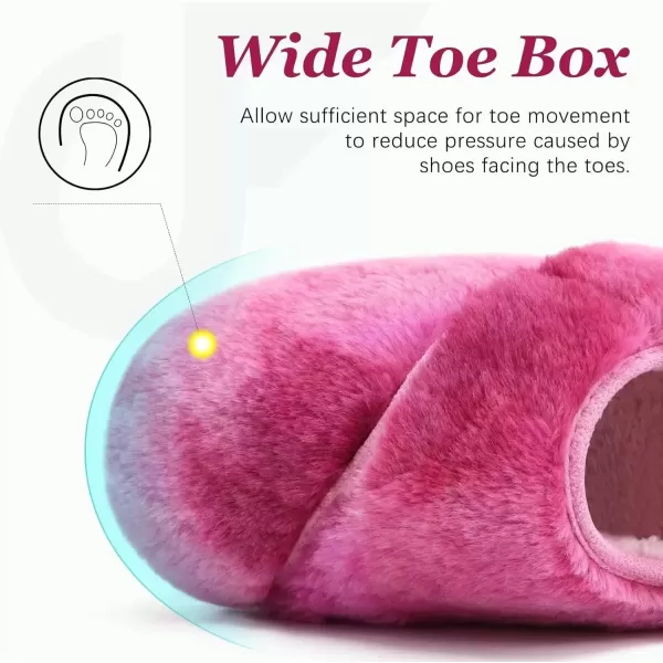 imageCOFACE Women House Slippers Memory Foam Fluffy Slippers Ladies House Shoes Indoor OutdoorRose Choose One Size Up