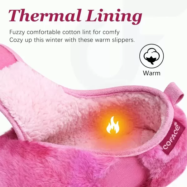 imageCOFACE Women House Slippers Memory Foam Fluffy Slippers Ladies House Shoes Indoor OutdoorRose Choose One Size Up