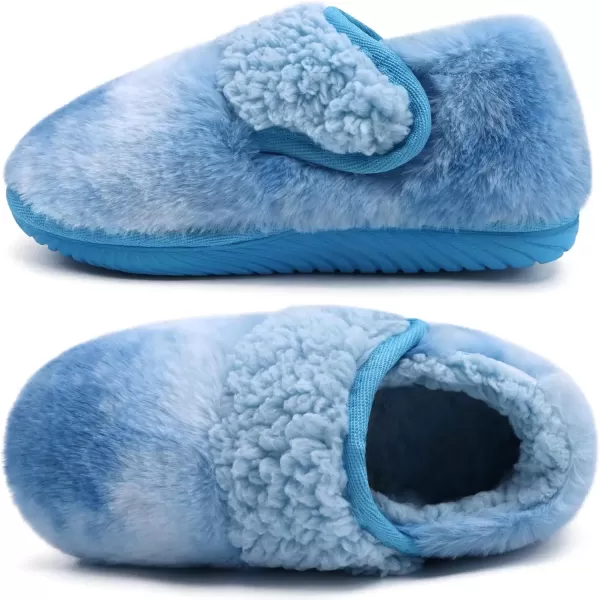 imageCOFACE Women House Slippers Memory Foam Fluffy Slippers Ladies House Shoes Indoor OutdoorSkyblue
