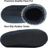 imageCOFACE MensSlipperBootsCottonKnittedHouseShoesforMen Cozy Warm Fur Lining Gents House Ankle Boots Slipper Memory Foam Men Winter Bedroom Slippers Bootie Shoes Indoor Black Size 3948