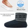imageCOFACE MensSlipperBootsCottonKnittedHouseShoesforMen Cozy Warm Fur Lining Gents House Ankle Boots Slipper Memory Foam Men Winter Bedroom Slippers Bootie Shoes Indoor Black Size 3948