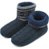 imageCOFACE MensSlipperBootsCottonKnittedHouseShoesforMen Cozy Warm Fur Lining Gents House Ankle Boots Slipper Memory Foam Men Winter Bedroom Slippers Bootie Shoes Indoor Black Size 3948
