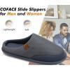 imageCOFACE Unisex Mens Womens Cozy Memory Foam Scuff Slippers Casual Slip On Warm House Shoes IndoorOutdoor Felt Sandal Slippers With Arch Support Rubber Sole Size 415Fashion Grey