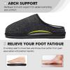 imageCOFACE Unisex Mens Womens Cozy Memory Foam Scuff Slippers Casual Slip On Warm House Shoes IndoorOutdoor Felt Sandal Slippers With Arch Support Rubber Sole Size 415New Black