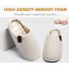 imageCOFACE Unisex Mens Womens Cozy Memory Foam Scuff Slippers Casual Slip On Warm House Shoes IndoorOutdoor Felt Sandal Slippers With Arch Support Rubber Sole Size 415Beige White