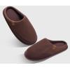imageCOFACE Unisex Mens Womens Cozy Memory Foam Scuff Slippers Casual Slip On Warm House Shoes IndoorOutdoor Felt Sandal Slippers With Arch Support Rubber Sole Size 415Fashion Dark Brown