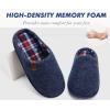 imageCOFACE Unisex Mens Womens Cozy Memory Foam Scuff Slippers Casual Slip On Warm House Shoes IndoorOutdoor Felt Sandal Slippers With Arch Support Rubber Sole Size 415Dark Blue