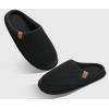 imageCOFACE Unisex Mens Womens Cozy Memory Foam Scuff Slippers Casual Slip On Warm House Shoes IndoorOutdoor Felt Sandal Slippers With Arch Support Rubber Sole Size 415Fashion Black