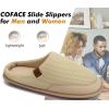 imageCOFACE Unisex Mens Womens Cozy Memory Foam Scuff Slippers Casual Slip On Warm House Shoes IndoorOutdoor Felt Sandal Slippers With Arch Support Rubber Sole Size 415Fashion Beige