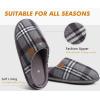 imageCOFACE Unisex Mens Womens Cozy Memory Foam Scuff Slippers Casual Slip On Warm House Shoes IndoorOutdoor Felt Sandal Slippers With Arch Support Rubber Sole Size 415Plaid Grey