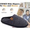 imageCOFACE Unisex Mens Womens Cozy Memory Foam Scuff Slippers Casual Slip On Warm House Shoes IndoorOutdoor Felt Sandal Slippers With Arch Support Rubber Sole Size 415Casual Black