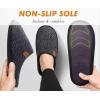 imageCOFACE Unisex Mens Womens Cozy Memory Foam Scuff Slippers Casual Slip On Warm House Shoes IndoorOutdoor Felt Sandal Slippers With Arch Support Rubber Sole Size 415Casual Black