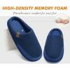imageCOFACE Unisex Mens Womens Cozy Memory Foam Scuff Slippers Casual Slip On Warm House Shoes IndoorOutdoor Felt Sandal Slippers With Arch Support Rubber Sole Size 415Fashion Blue