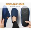 imageCOFACE Unisex Mens Womens Cozy Memory Foam Scuff Slippers Casual Slip On Warm House Shoes IndoorOutdoor Felt Sandal Slippers With Arch Support Rubber Sole Size 415Fashion Blue