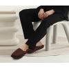 imageCOFACE Unisex Mens Womens Cozy Memory Foam Scuff Slippers Casual Slip On Warm House Shoes IndoorOutdoor Felt Sandal Slippers With Arch Support Rubber Sole Size 415Fashion Dark Brown
