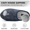 imageCOFACE Unisex Mens Womens Cozy Memory Foam Scuff Slippers Casual Slip On Warm House Shoes IndoorOutdoor Felt Sandal Slippers With Arch Support Rubber Sole Size 415New Blue