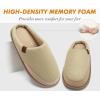 imageCOFACE Unisex Mens Womens Cozy Memory Foam Scuff Slippers Casual Slip On Warm House Shoes IndoorOutdoor Felt Sandal Slippers With Arch Support Rubber Sole Size 415Fashion Beige