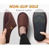 imageCOFACE Unisex Mens Womens Cozy Memory Foam Scuff Slippers Casual Slip On Warm House Shoes IndoorOutdoor Felt Sandal Slippers With Arch Support Rubber Sole Size 415Fashion Dark Brown