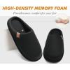 imageCOFACE Unisex Mens Womens Cozy Memory Foam Scuff Slippers Casual Slip On Warm House Shoes IndoorOutdoor Felt Sandal Slippers With Arch Support Rubber Sole Size 415Fashion Black