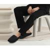 imageCOFACE Unisex Mens Womens Cozy Memory Foam Scuff Slippers Casual Slip On Warm House Shoes IndoorOutdoor Felt Sandal Slippers With Arch Support Rubber Sole Size 415Fashion Black