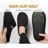 imageCOFACE Unisex Mens Womens Cozy Memory Foam Scuff Slippers Casual Slip On Warm House Shoes IndoorOutdoor Felt Sandal Slippers With Arch Support Rubber Sole Size 415Fashion Black