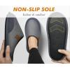 imageCOFACE Unisex Mens Womens Cozy Memory Foam Scuff Slippers Casual Slip On Warm House Shoes IndoorOutdoor Felt Sandal Slippers With Arch Support Rubber Sole Size 415Fashion Grey