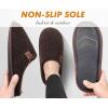 imageCOFACE Unisex Mens Womens Cozy Memory Foam Scuff Slippers Casual Slip On Warm House Shoes IndoorOutdoor Felt Sandal Slippers With Arch Support Rubber Sole Size 415Dark Brown