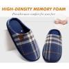 imageCOFACE Unisex Mens Womens Cozy Memory Foam Scuff Slippers Casual Slip On Warm House Shoes IndoorOutdoor Felt Sandal Slippers With Arch Support Rubber Sole Size 415Plaid Blue
