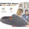 imageCOFACE Unisex Mens Womens Cozy Memory Foam Scuff Slippers Casual Slip On Warm House Shoes IndoorOutdoor Felt Sandal Slippers With Arch Support Rubber Sole Size 415Greyautumn