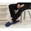 imageCOFACE Unisex Mens Womens Cozy Memory Foam Scuff Slippers Casual Slip On Warm House Shoes IndoorOutdoor Felt Sandal Slippers With Arch Support Rubber Sole Size 415Fashion Blue