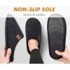 imageCOFACE Unisex Mens Womens Cozy Memory Foam Scuff Slippers Casual Slip On Warm House Shoes IndoorOutdoor Felt Sandal Slippers With Arch Support Rubber Sole Size 415Felt Black