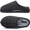 imageCOFACE Unisex Mens Womens Cozy Memory Foam Scuff Slippers Casual Slip On Warm House Shoes IndoorOutdoor Felt Sandal Slippers With Arch Support Rubber Sole Size 415New Black