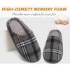 imageCOFACE Unisex Mens Womens Cozy Memory Foam Scuff Slippers Casual Slip On Warm House Shoes IndoorOutdoor Felt Sandal Slippers With Arch Support Rubber Sole Size 415Plaid Grey