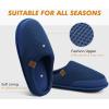 imageCOFACE Unisex Mens Womens Cozy Memory Foam Scuff Slippers Casual Slip On Warm House Shoes IndoorOutdoor Felt Sandal Slippers With Arch Support Rubber Sole Size 415Fashion Blue