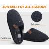 imageCOFACE Unisex Mens Womens Cozy Memory Foam Scuff Slippers Casual Slip On Warm House Shoes IndoorOutdoor Felt Sandal Slippers With Arch Support Rubber Sole Size 415Felt Black
